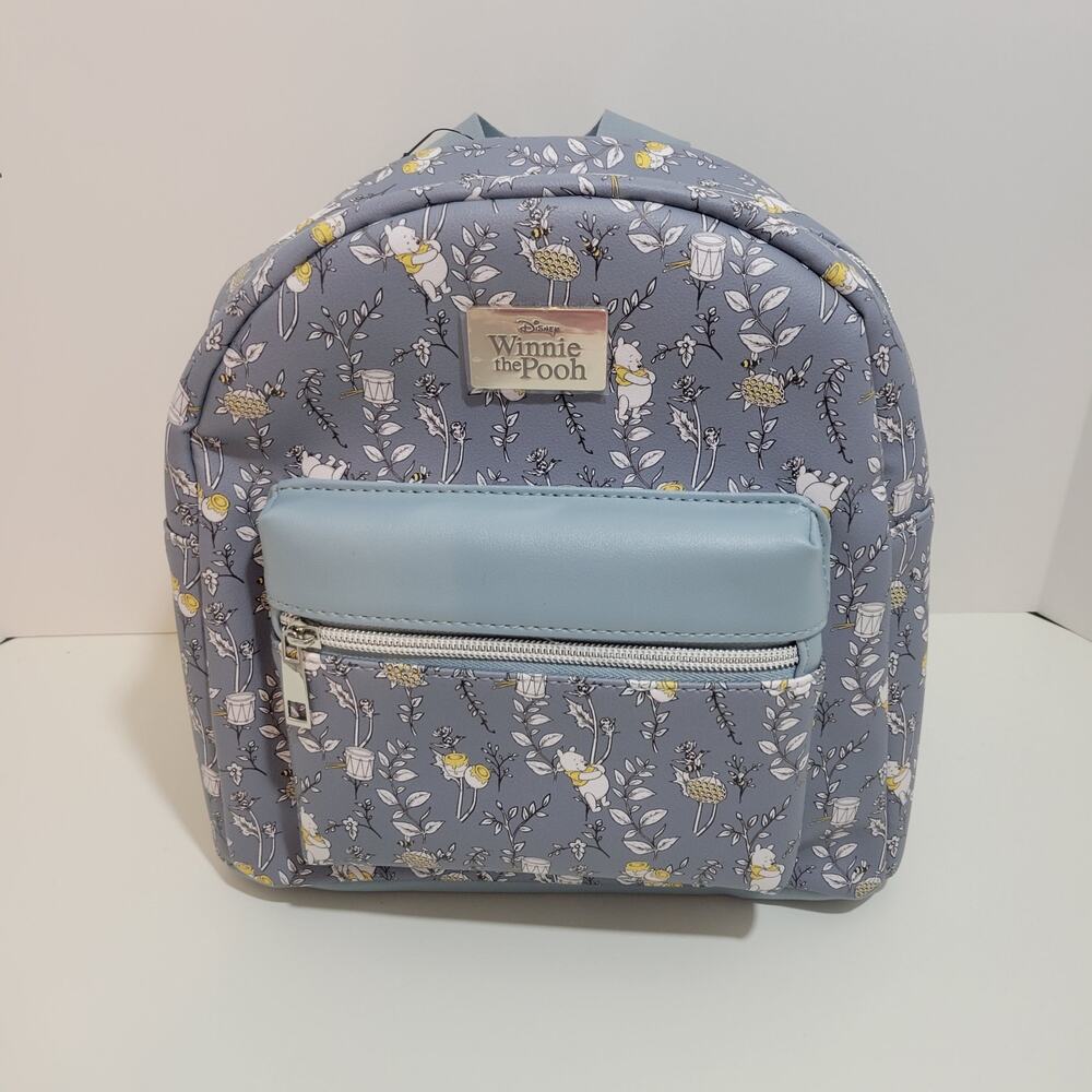 Disney Winnie the Pooh Mini Backpack Blue Floral NWT Loungefly Style
